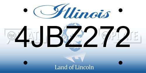 4JBZ272 Illinois License Plate