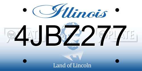 4JBZ277 Illinois License Plate