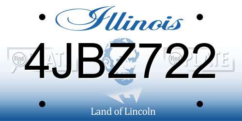 4JBZ722 Illinois License Plate