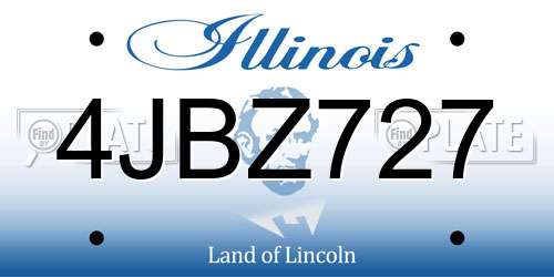 4JBZ727 Illinois License Plate