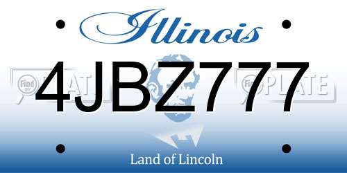 4JBZ777 Illinois License Plate