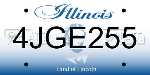 4JGE255 Illinois License Plate