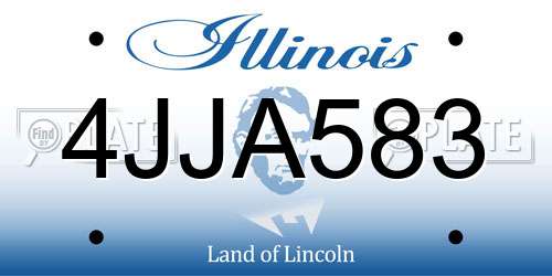 4JJA583 Illinois License Plate