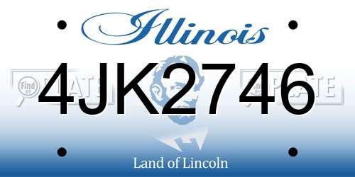 4JK2746 Illinois License Plate