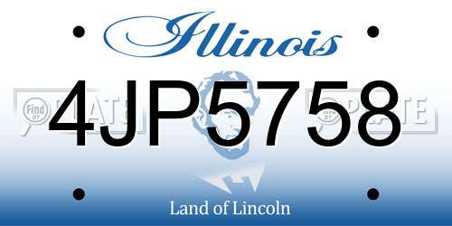 4JP5758 Illinois License Plate
