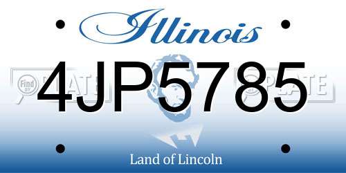 4JP5785 Illinois License Plate