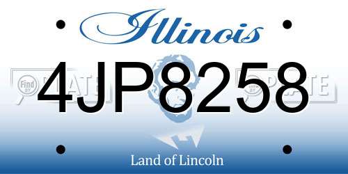 4JP8258 Illinois License Plate