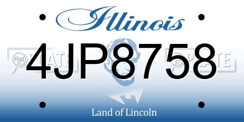 4JP8758 Illinois License Plate