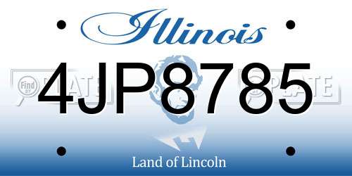 4JP8785 Illinois License Plate