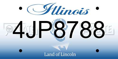 4JP8788 Illinois License Plate