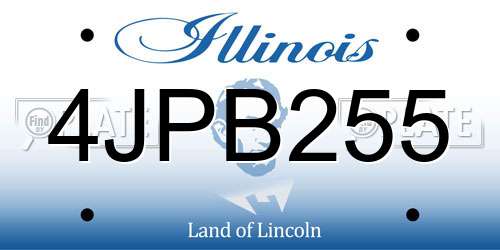 4JPB255 Illinois License Plate
