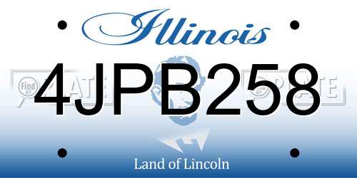4JPB258 Illinois License Plate