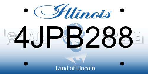4JPB288 Illinois License Plate