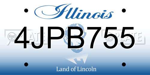 4JPB755 Illinois License Plate