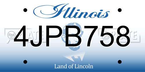 4JPB758 Illinois License Plate