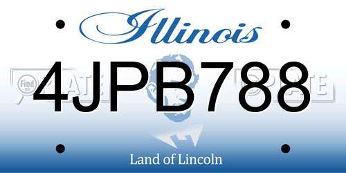 4JPB788 Illinois License Plate