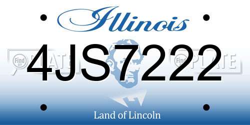 4JS7222 Illinois License Plate