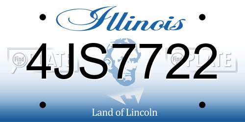 4JS7722 Illinois License Plate