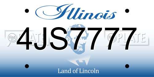 4JS7777 Illinois License Plate