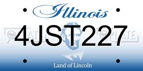4JST227 Illinois License Plate