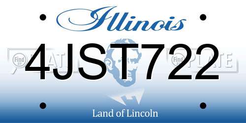 4JST722 Illinois License Plate