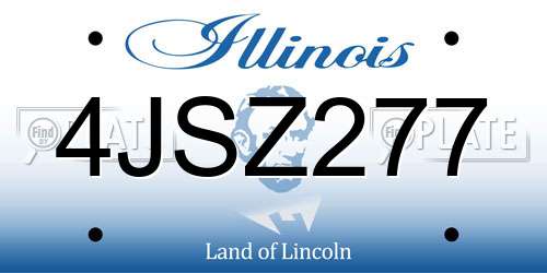 4JSZ277 Illinois License Plate