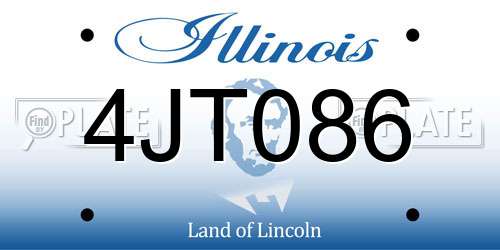 4JT086 Illinois License Plate