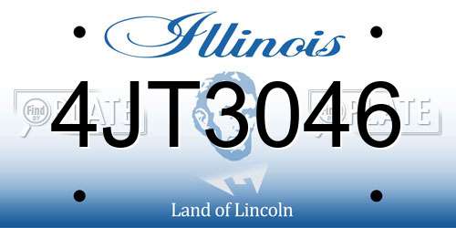 4JT3046 Illinois License Plate