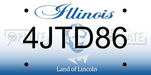 4JTD86 Illinois License Plate
