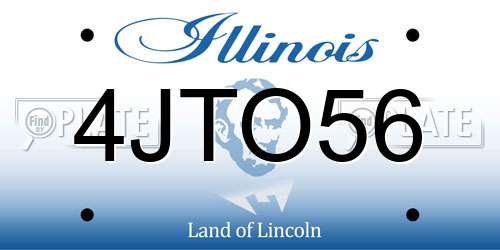 4JTO56 Illinois License Plate