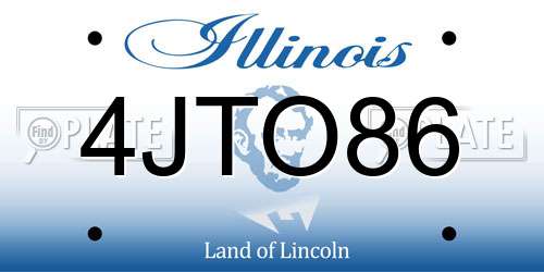 4JTO86 Illinois License Plate
