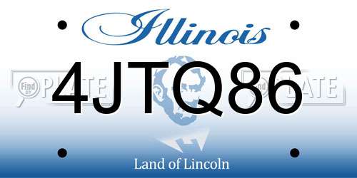 4JTQ86 Illinois License Plate