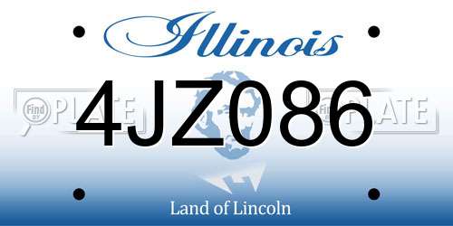 4JZ086 Illinois License Plate
