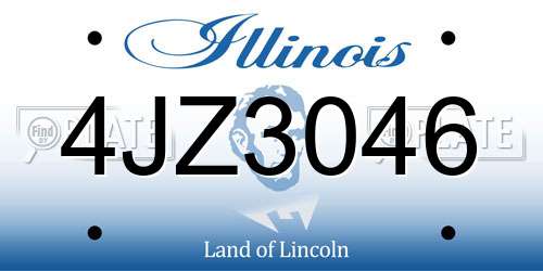4JZ3046 Illinois License Plate