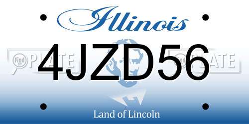 4JZD56 Illinois License Plate