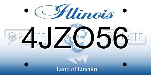 4JZO56 Illinois License Plate