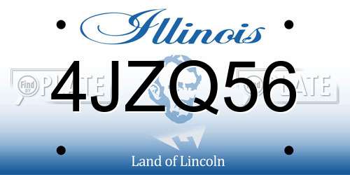 4JZQ56 Illinois License Plate
