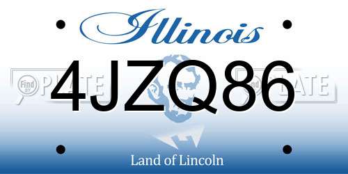 4JZQ86 Illinois License Plate