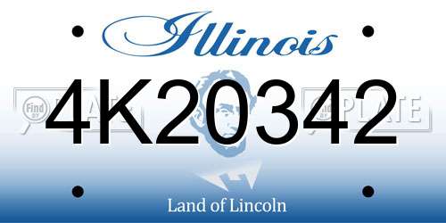 4K20342 Illinois License Plate