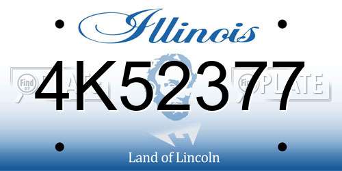 4K52377 Illinois License Plate