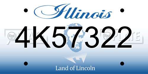 4K57322 Illinois License Plate