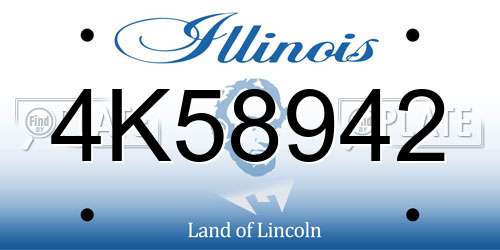 4K58942 Illinois License Plate