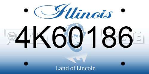 4K60186 Illinois License Plate
