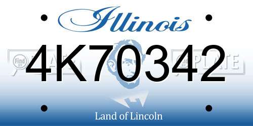 4K70342 Illinois License Plate