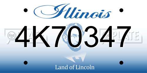 4K70347 Illinois License Plate