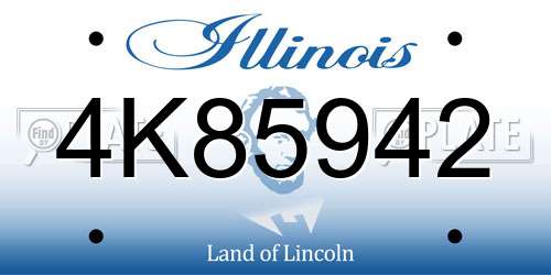 4K85942 Illinois License Plate