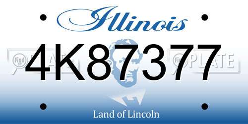 4K87377 Illinois License Plate