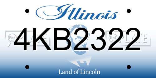 4KB2322 Illinois License Plate