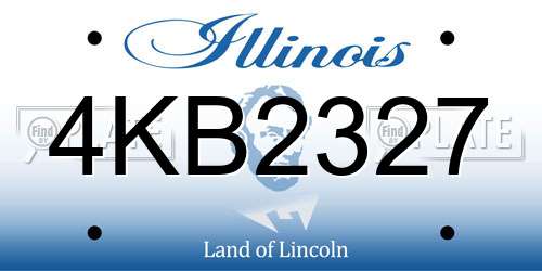 4KB2327 Illinois License Plate