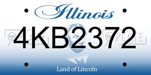 4KB2372 Illinois License Plate